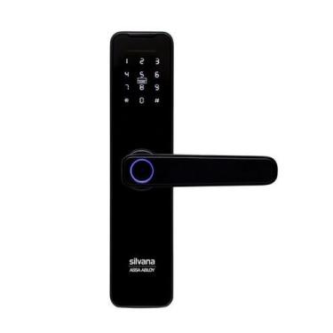 Imagem de Fechadura Digital Silvana SDD300 Biometria Cartão Senha Preta