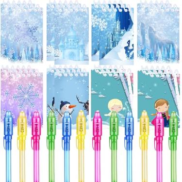 Imagem de Jiaoohoo Lembrancinhas De Festa Frozen | 12 Canetas Tinta Invisíveis E Mini Blocos Notas Presentes Para Sacolas Brindes, Prêmios A Sala Aula, Materiais