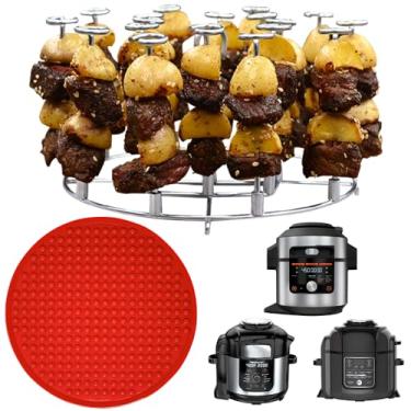 Imagem de INFRAOVENS Acessórios Para Panela De Pressão, Suporte Ninja Foodi 8 Litros Ol701, Ol601, Os400, Fd401 E Fritadeira A Ar, Conjunto Com Revestimento Silicone Resistente Ao Calor, Espeto, Espetinhos 10