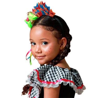 Imagem de Tiara Festa Junina Infantil de Luxo Bandeirinhas e Chapéu - Fantasias 