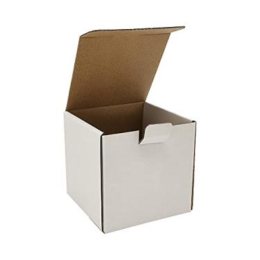 Imagem de CH-BOX Pacote Com 300 Caixas De Remessa Pequenas 4X4X4'', Papelão Ondulado Para Correspondência Comercial, Branco (Lm444-300)