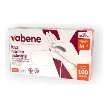 Imagem de Luva Nitrilica Descartavel C/ 100un Sem Pó Branca M - Vabene
