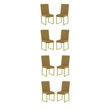 Imagem de Kit 8 Cadeiras Estofadas Base de Ferro Para Mesa De Jantar - Balaqui D
