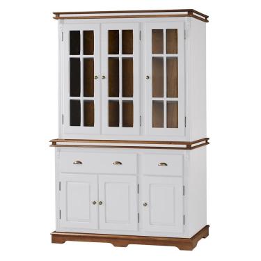 Imagem de Cristaleira Arca e Oratório 6 Portas 2 Gavetas Manchester 2058 Linz Móveis - Branco/Imbuia Glazer