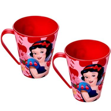 Imagem de Kit com 2 Canecas de 360ml da Branca de Neve para Meninas Princesa X�cara com Al�a Plas�til
