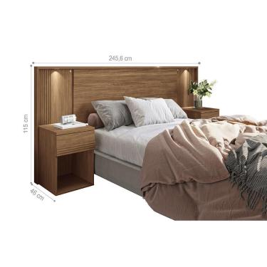 Imagem de Cabeceira Casal Com Gavetas Caracas Jatobá