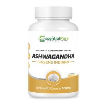 Imagem de Ashwagandha 60 Capsulas 500 mg 100% Natural Original - Essential Pure 