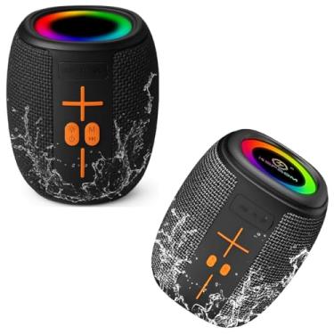 Imagem de Caixa De Som Portátil Sem Fio, Emparelhamento Bluetooth, Auto Falante Stereo 50W, Resistente A Água, Luz RGB, Suporte TF | USB | FM | TWS, Graves Potentes, Alça De Pendurar, Recarregável, Bivolt.