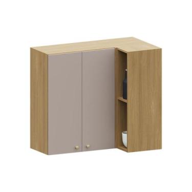 Imagem de Armário Aéreo Canto Reto 95cm 2 Portas Com Nicho Elegance Luciane Móve