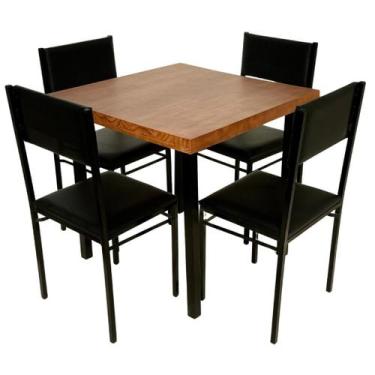 Imagem de Conjunto de Mesa Jantar Ibiza com 4 cadeiras - DG Móveis - Reisol Móve