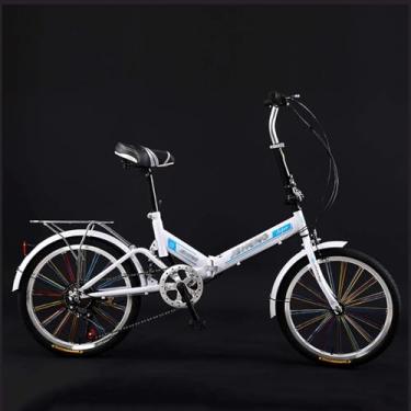 Imagem de Bicicleta Dobrável De 20 Polegadas Com Absorção De Choque Masculina E Feminina Adulta Senhora Bicicleta Portátil Para Deslocamento De Bicicleta, White, 20in