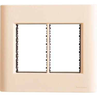 Imagem de Placa 6 Postos 4x4 Tramontina Giz Nude Soft Touch com Suporte