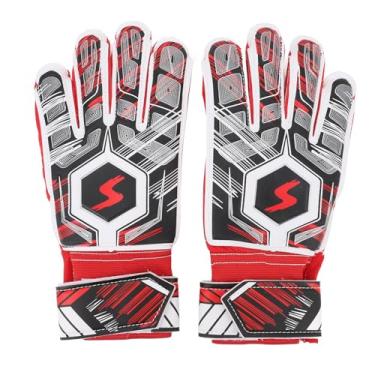 Imagem de Luvas do goleiro do futebol infantil 1 par de luvas de futebol de resistência ao látex para correspondências de treinamento materiais de nylon (5#)