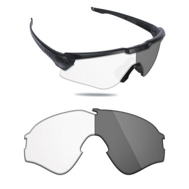 Imagem de Fiskr Lentes polarizadas de substituição compatíveis com óculos de sol Oakley Si Ballistic M Frame Alpha OO9296, resistente a impactos e ajuste perfeito - fotocrômico transparente a cinza