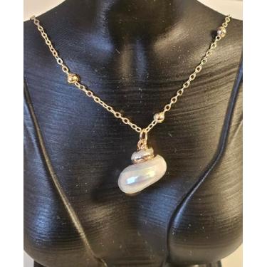 Imagem de Colar Dourado Pingente de Concha do Mar Natural | Acessório Verão Estilo Boho Chic | Vários Modelos (Colar Pingente Concha Branca 2 cm 05)