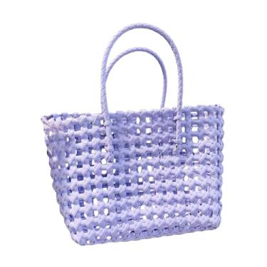 Imagem de YIJU Bolsa feminina de tecido elegante para praia no verão, ideal para piqueniques e viagens diárias