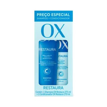 Imagem de Kit Shampoo 375ml e Condicionador 170ml Ox Restaura