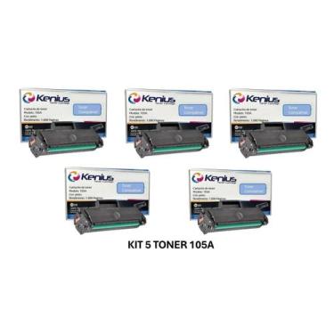 Imagem de Kit 5 toner compatível para w1105a 105a 107w 135a com chip - BYQUALITY