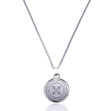 Imagem de Colar Simbolo Turbilhão com Sol Placa Radionica - Balaio de Santo, Pra