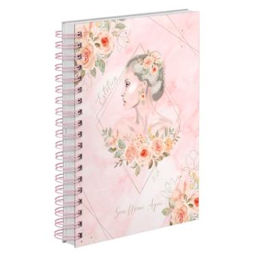 Imagem de Agenda Comercial 2026 Personalizada Capa Dura Estética Floral Rosa