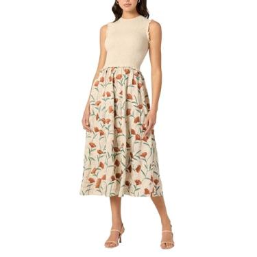 Imagem de Shoshanna Vestido Roberta de linho bordado Iris, Cáqui claro/terracota/verde, 44