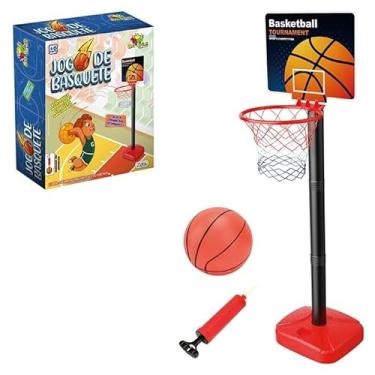 Imagem de Jogo de Basquete Infantil, Kit com Tabela, Bola e Bomba de Ar, Altura Ajustável