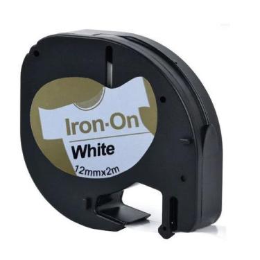 Imagem de Fita para Tecido Compatível Dymo Letratag 18771 Branca Letra Preta 12m