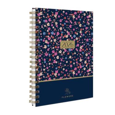 Imagem de Agenda 2026 Planner Semanal Flower Field Azul Marinho