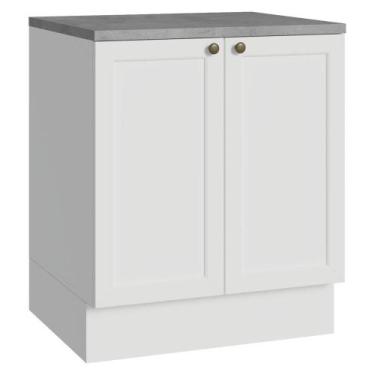 Imagem de Balcão De Cozinha 70 Cm 2 Portas Branco Vik Madesa Branco
