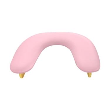 Imagem de OIIBWQ Almofada de mão em formato de U para manicure, almofada de pulso e braço antiderrapante, estação de mesa para unhas, ferramenta de manicure para salão, Rosa