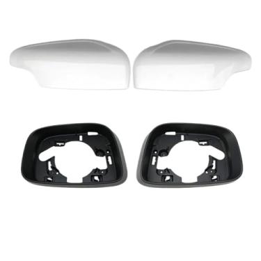 Imagem de Capa de espelho retrovisor lateral externo, conjunto de acabamento de moldura, caixa compatível com Volvo XC60 2009 2010 2011 2012 2013(4PCS White Frame LR)