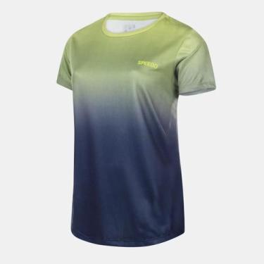 Imagem de Camiseta Speedo Degradê Feminina, Verde, Marinho, P, Feminino