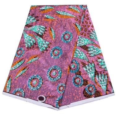 Imagem de HollandaisWax Tecido Africano 6 jardas Impressão Cera Glitter Tecido Dourado Batik Soft Pagne Nigéria Ankara Kente Pano 1561