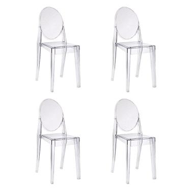 Imagem de Kit com 4 Cadeiras para Sala de Jantar Viena Incolor