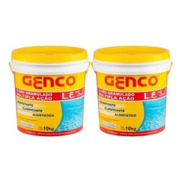Imagem de KIT 2 CLORO GENCO 10KG MULTI ACAO - 3 EM 1 UNICO - 10kg
