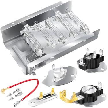Imagem de Elemento de aquecimento da secadora 279838 3403585, termostato de ciclismo 3387134, termostato de alto limite 3977767, interruptor de corte térmico 3977393, substituição de fusível térmico 3392519 para secadoras de roupas Whirlpool e Kenmore