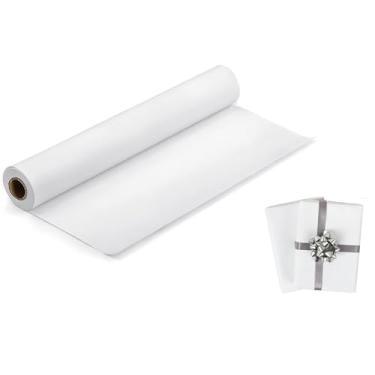 Imagem de Rolo de papel branco para artesanato de arte branca para desenho de cavalete 38 x 130 cm Rolo de papel de embrulho branco para presentes (13 m)