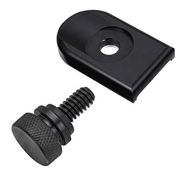 Imagem de Amazicha Tampa preta de aço inoxidável para encaixe de parafuso para assento compatível com Harley Sportster Softail Touring Dyna 1996-2021