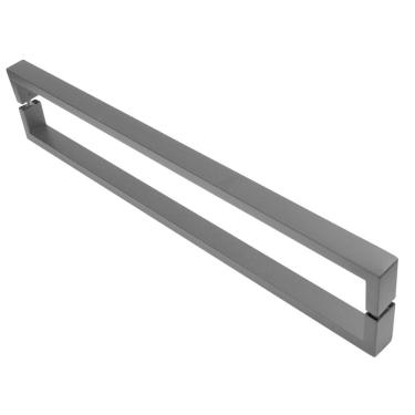 Imagem de Puxador Inox 60cm U Para Porta Pivotante Preto Fosco FS