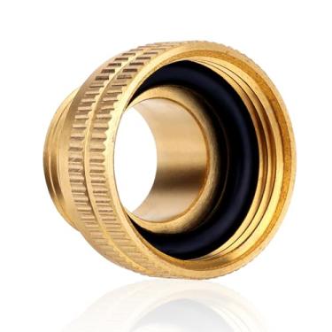 Imagem de Conector Adaptador para Mangueira de Jardim, Converte Conexão Macho GHT 3/4" em Conexão Fêmea NPT 1" Mangueira de Jardim Conexões Latão Sólido Alta Resistência Conector Fêmea para Macho