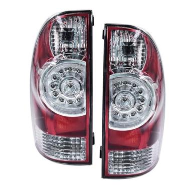 Imagem de 1 par de luzes traseiras de substituição para Toyota Tacoma 2005-2015 Base X-Runner Pickup Red Clear Lens Rear Tail Lamp 8156004160 8155004160