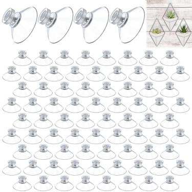 Imagem de 80 peças de ventosas adesivas a granel com parafusos, pastilha de plástico de 40 mm, ventosa de PVC transparente, suporte de gancho de sucção adesivo forte para janela de carro, cortina de vidro