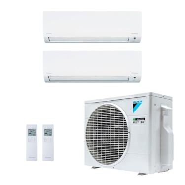 Imagem de Ar Condicionado Bi Split Inverter Daikin 18.000 Btus (2x Evap 12.000) Quente e Frio 220v R-32