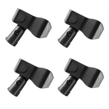 Imagem de Kit Com 04 Cachimbos Suportes Clip Universal Para Microfone De Todos O