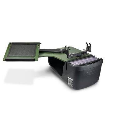 Imagem de AutoExec AE-RDBS-PS-AG Reach Car Desk para sua estação de trabalho de veículos e escritório móvel, banco traseiro verde exército com suporte de impressora