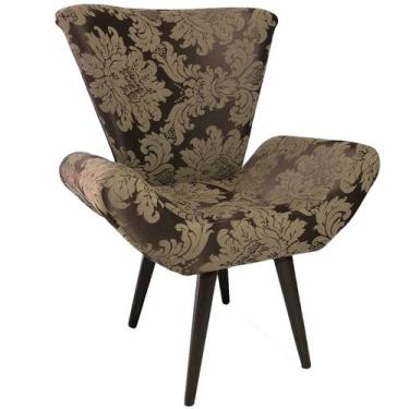 Imagem de Poltrona Decorativa Elegance 82 Marrom com Bege - Sua Casa Decor