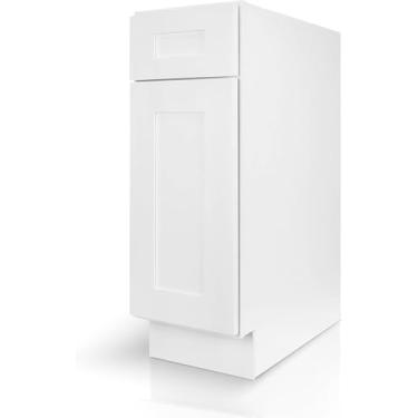 Imagem de Armário de cozinha Hollywood Fabiani Design Base – 38 cm L x 61 cm P x 87,6 cm A, moldura de madeira maciça, caixa de compensado de grau de armário de 1,27 cm, porta de fechamento suave, pronto para