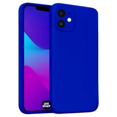 Imagem de Capa Case Capinha Para iPhone 11 Silicone Com Bordas Elevadas Aveludada Forro Premium (AZUL ROYAL)