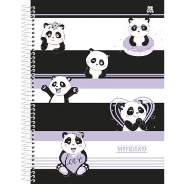 Imagem de Caderno Universitário Animativa, 10 Matérias, Capa Dura, My Friend, 160 Folhas, Pacote com 4