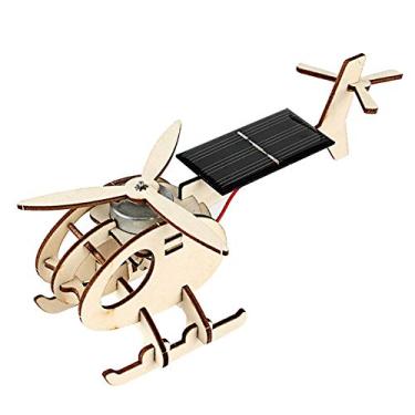 Imagem de TOPINCN Modelo de Plano Solar de Madeira, Miniatura de Aeronave de Madeira DIY, Réplica de Aeronave, Estatueta de Avião, Artesanato Educacional Movido a Energia Solar Com Motor de